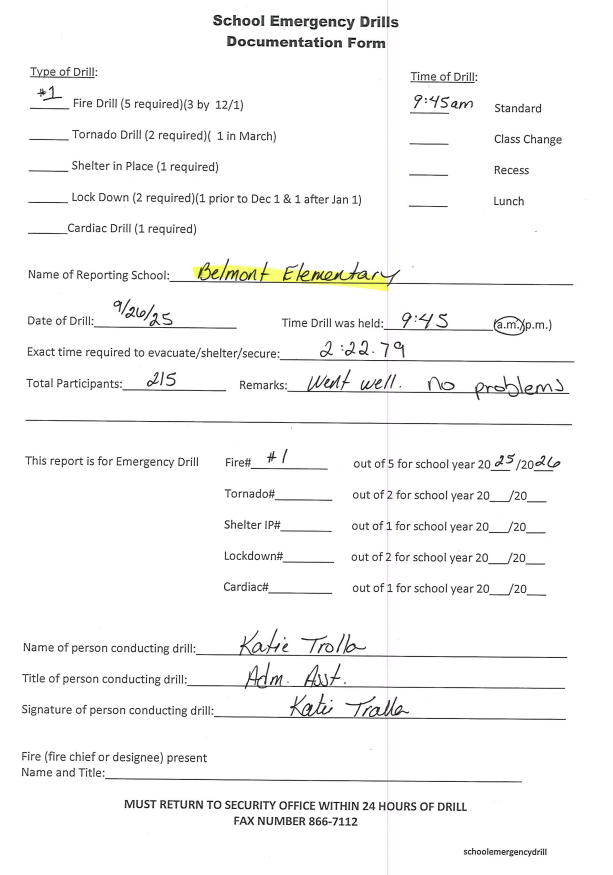 Signed Documentation Form