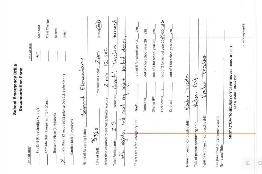 Signed Documentation Drill