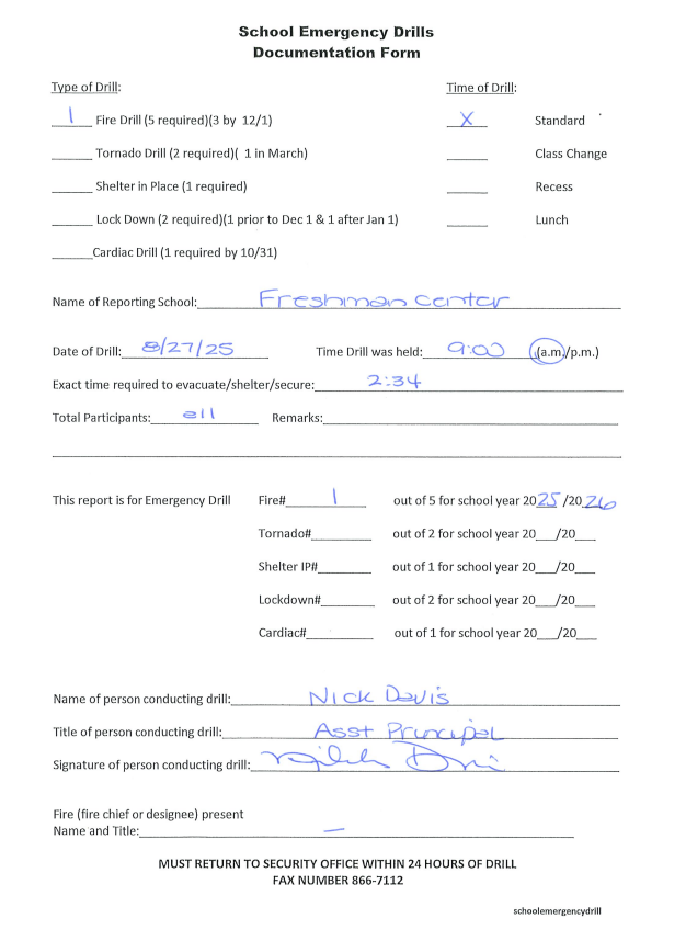 Signed Documentation Form