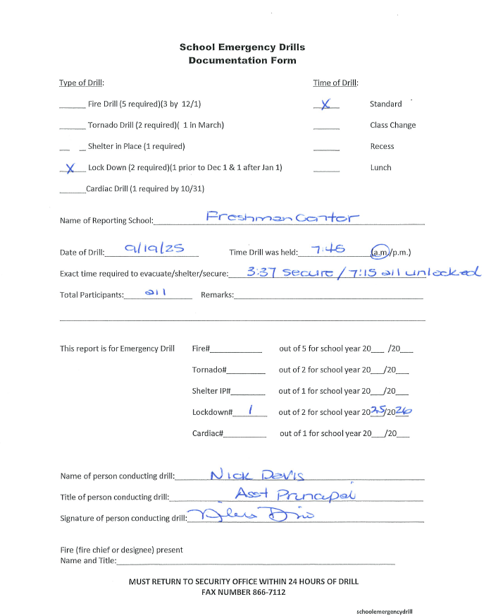 Signed Documentation Form