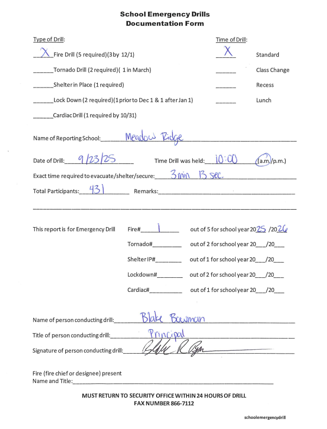 Signed Documentation Form