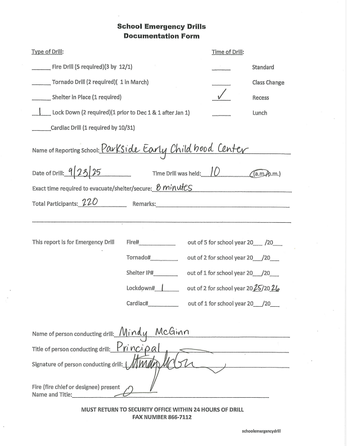 Signed Documentation Form