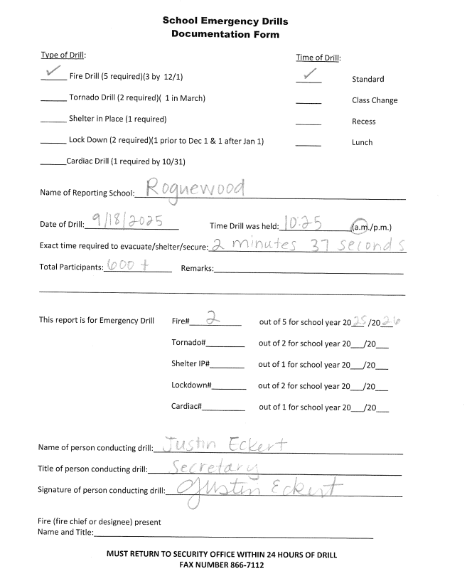 Signed Documentation Form