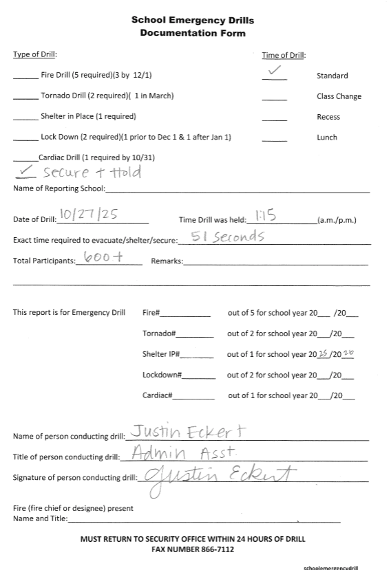 SIgned Documentation Form