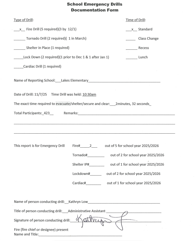 Signed Documentation Form