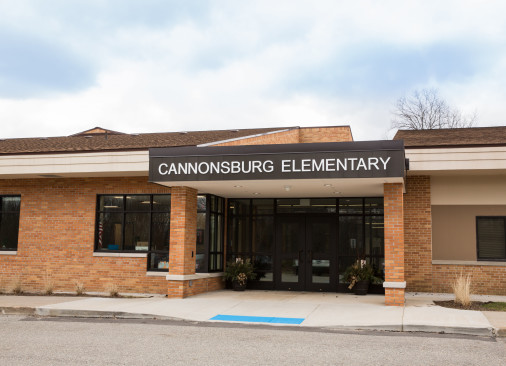The long tan Cannonsburg Elementary building